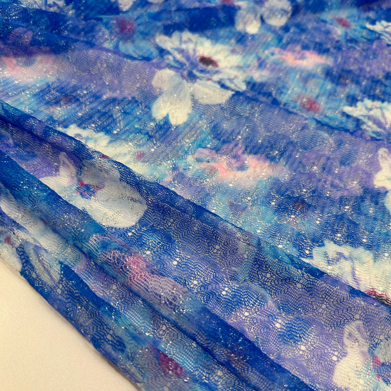 Tissu Maille, Polyester - Métallisé Floral, Dolcerosa