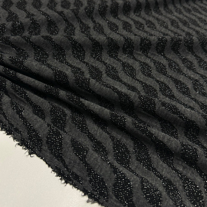 Tissu Maille  Stretch Laine - Géométrique Métallisé, Sirelia