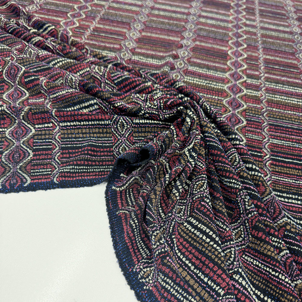 Tissu Maille Jersey Floqué - Géométrique Métallisé, Arpia