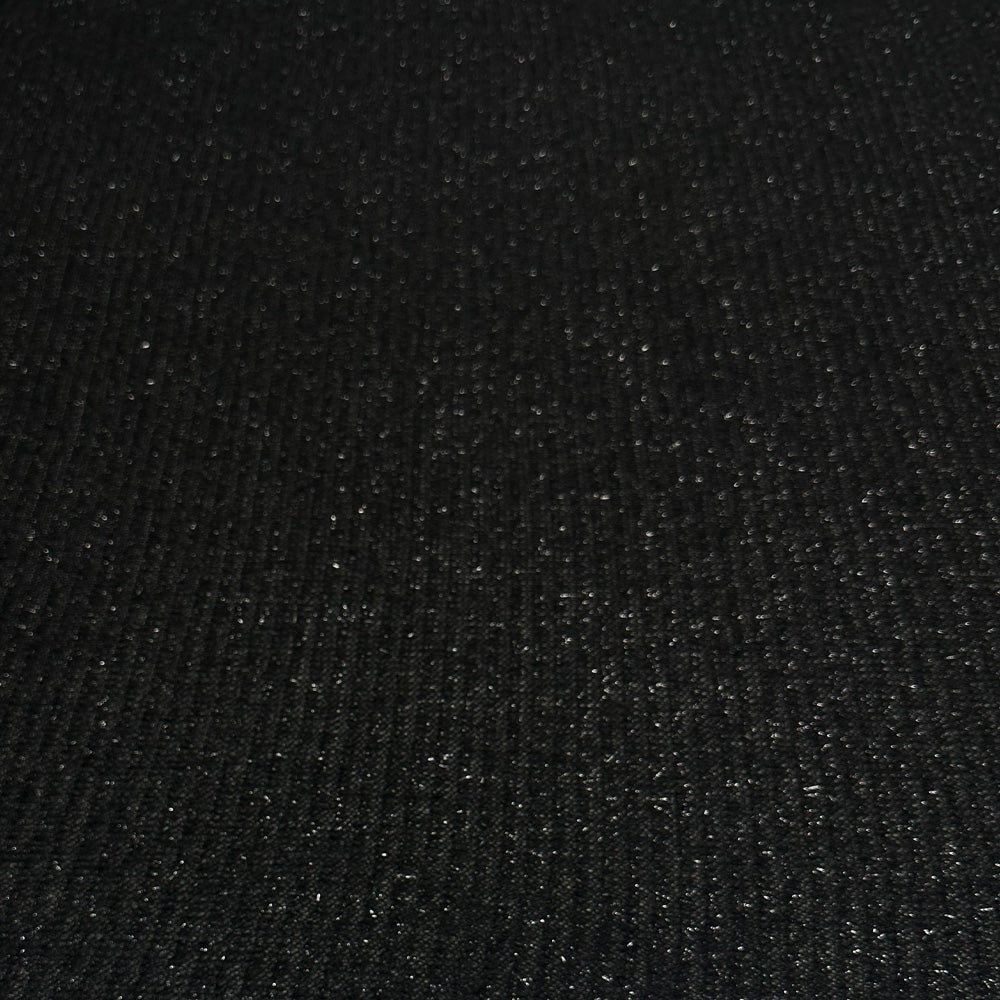 Tissu Maille Stretch - Métallisé Noir, Glinta