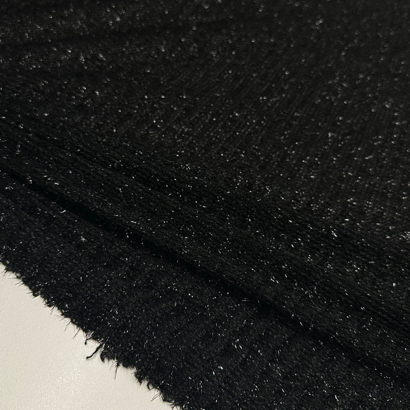 Tissu Maille Stretch - Métallisé Noir, Glinta