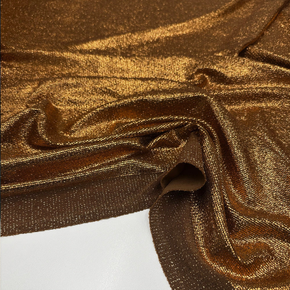 Tissu Maille Jersy - Enduit Métallisé Ocre, Marenca