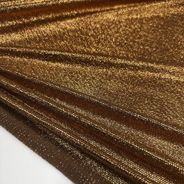 Tissu Maille Jersy - Enduit Métallisé Ocre, Marenca