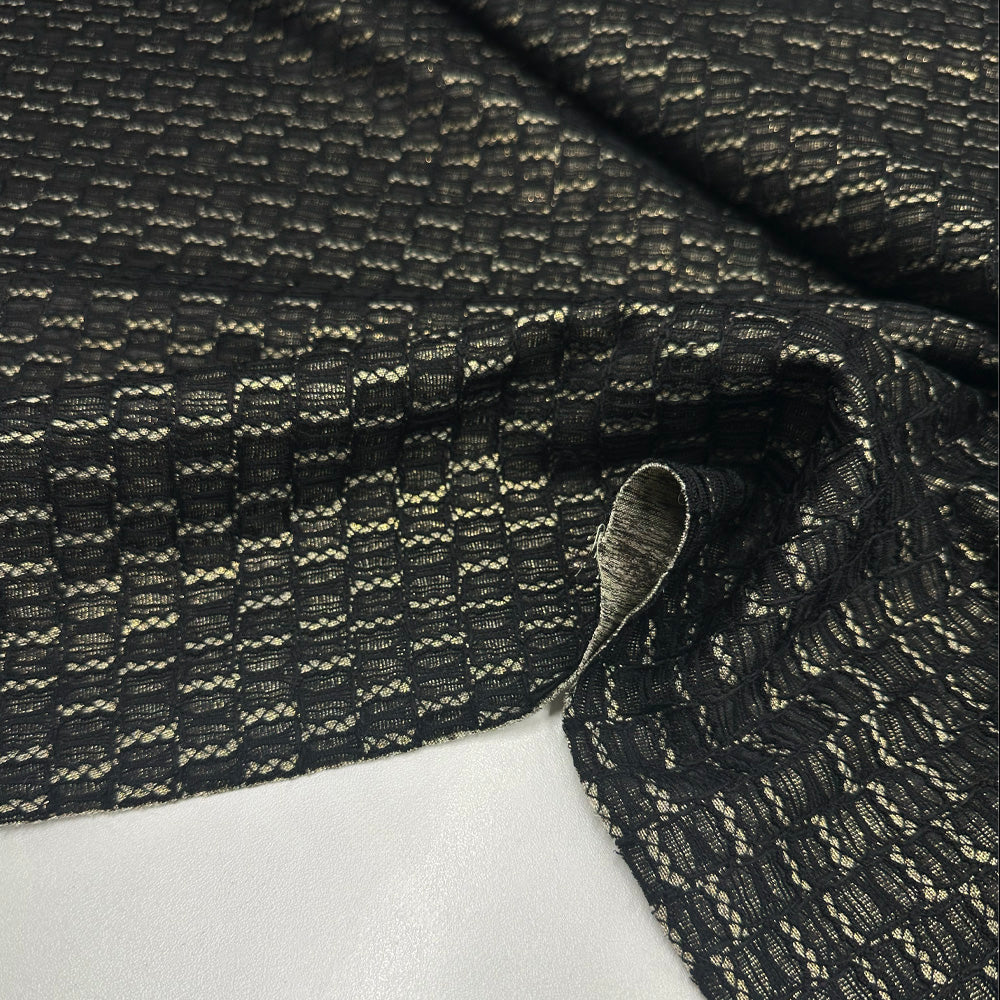 Tissu Maille Guipure, Viscose - Tissé Métallisé, Sarelia