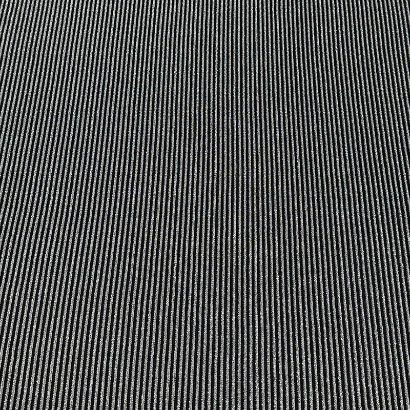 Tissu Maille Côtelé - Rayé Métallisé Argent, Luminia