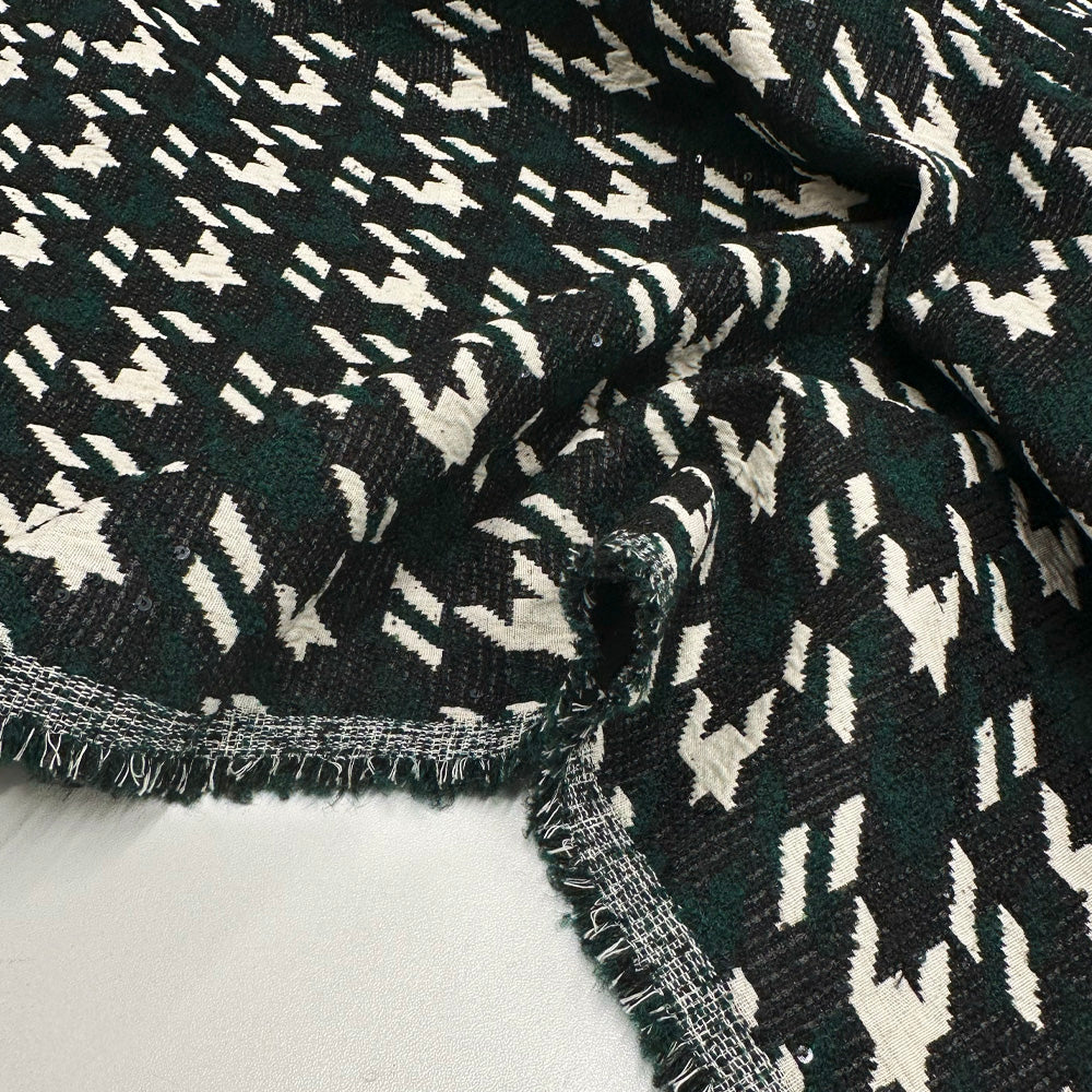 Tissu Manteau Brodé, Laine Paillettes - Brando