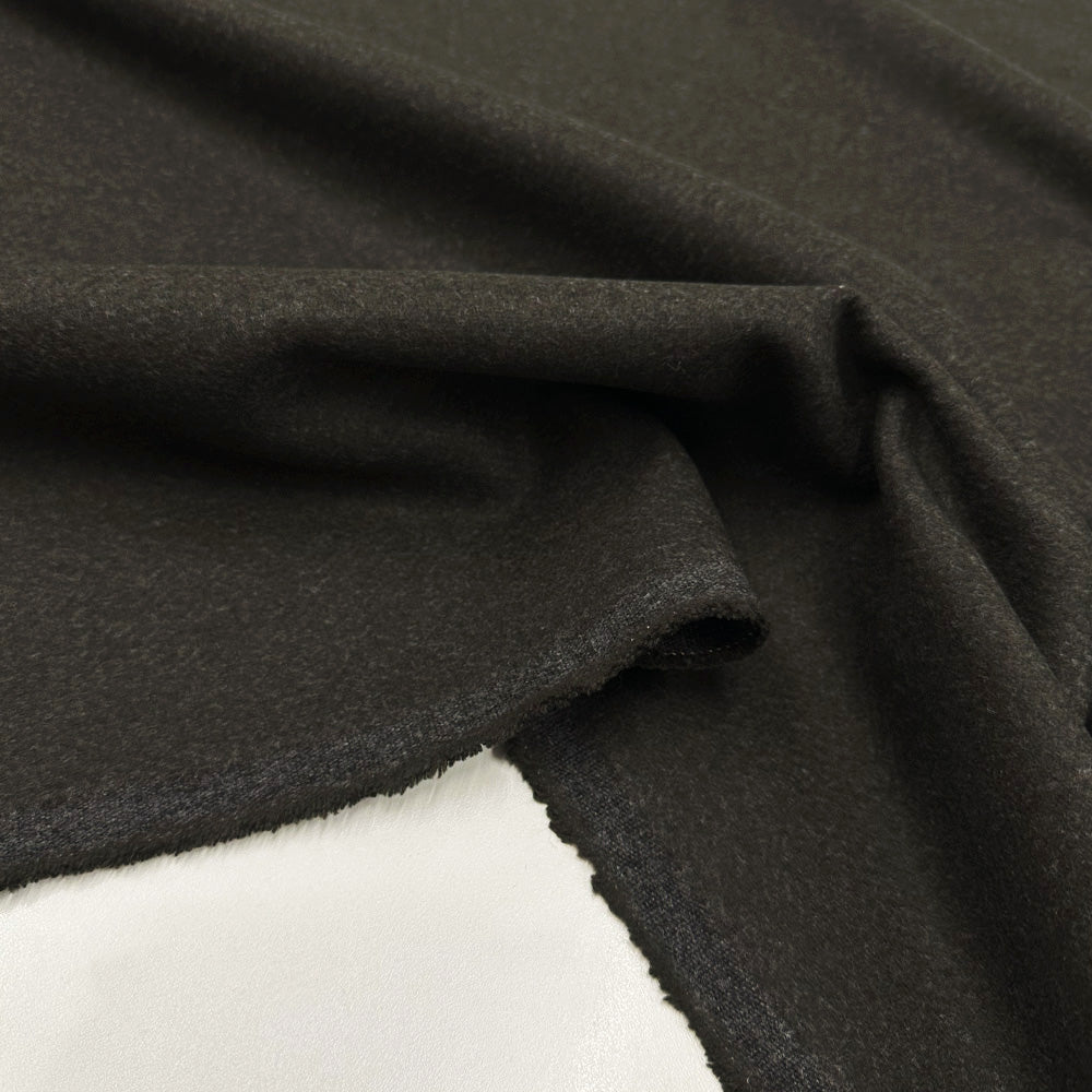 Tissu Manteau Lourd, Laine - Double Face Chevron Marron Gris Vert, Lambro