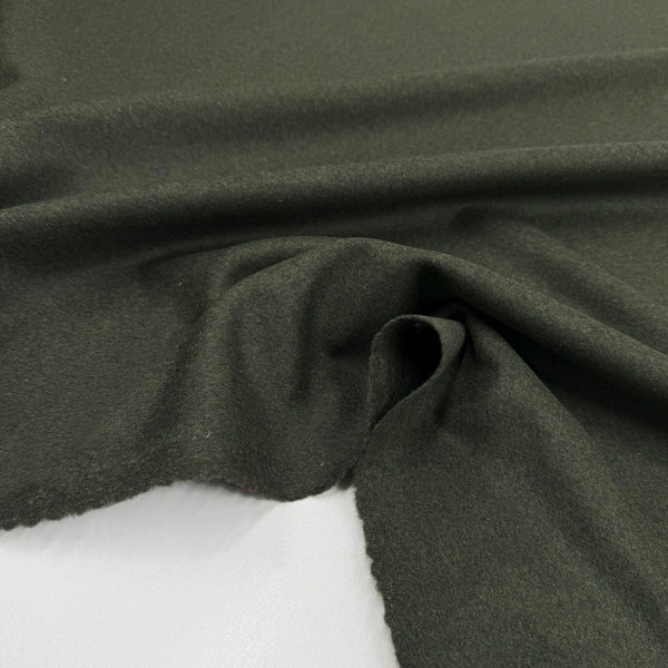 Tissu Manteau, Laine Feutrée - Vert Chiné, Ducente