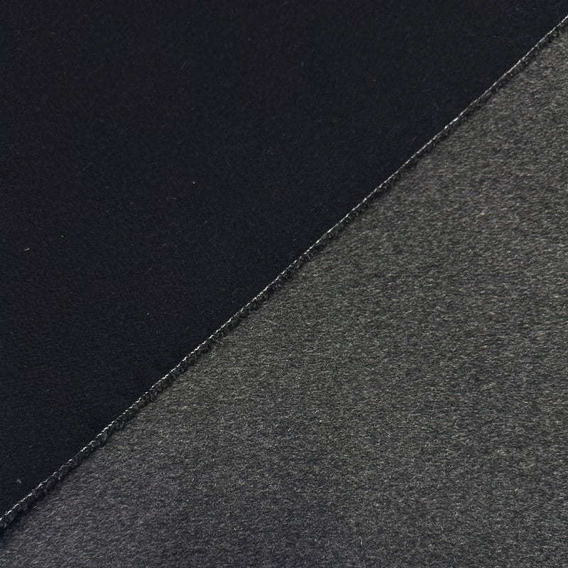 Tissu Manteau, Laine Pur Cachemire - Double Face Gris Noir, Sorano