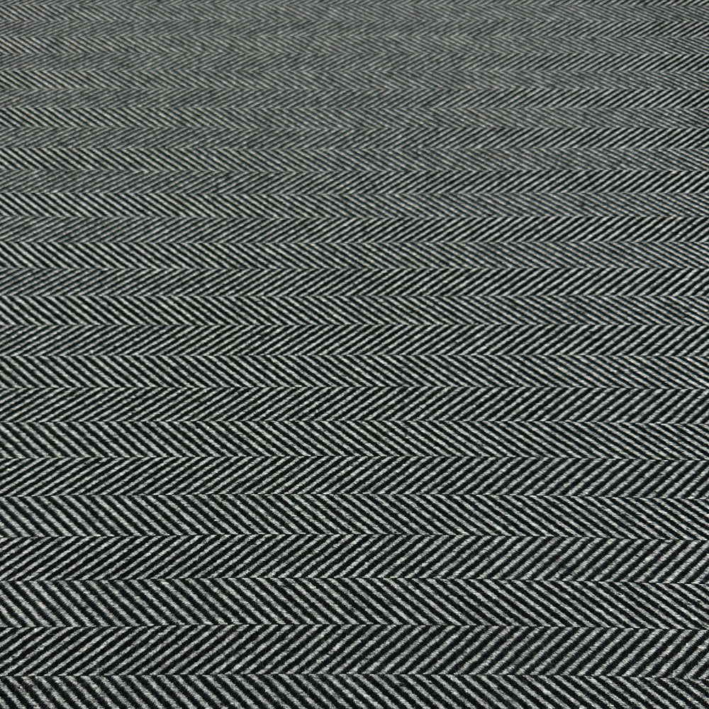 Tissu Manteau, Laine - Chevron Noir Gris, Migleno