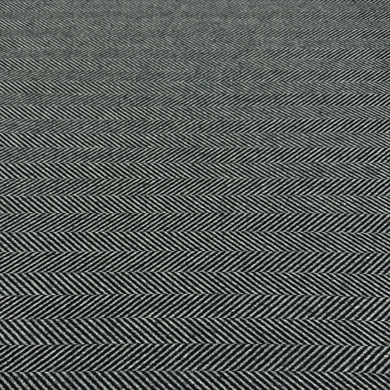 Tissu Manteau, Laine - Chevron Noir Gris, Migleno