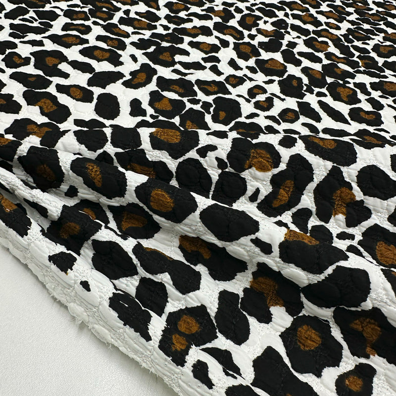 Tissu Matelassé, Coton - Large Motif Animalier, Leontine