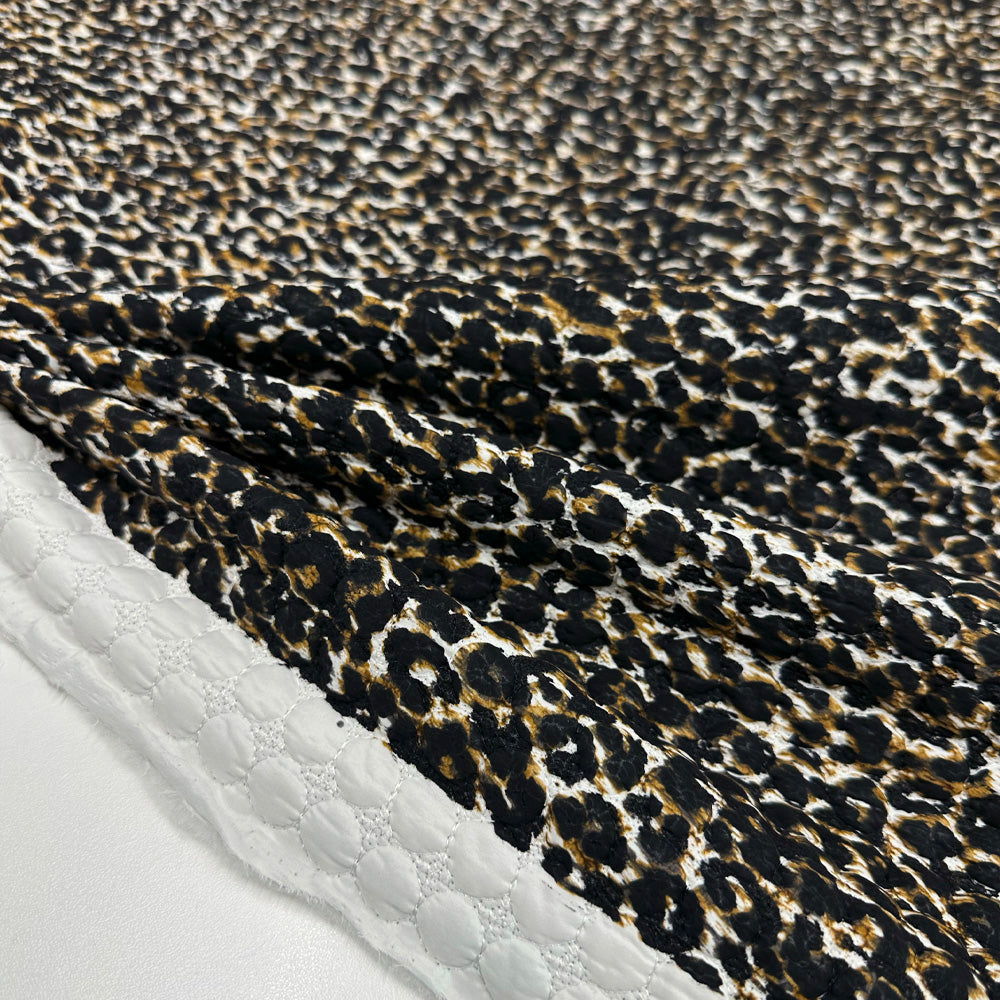 Tissu Matelassé, Coton - Petit Motif Animalier, Leontine