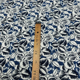 Tissu Matelassé, Coton - Floral Bleu, Rosario