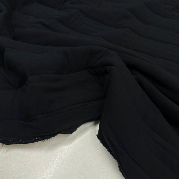 Tissu Matelassé, Laine Viscose - Double Face Noir, Sospira