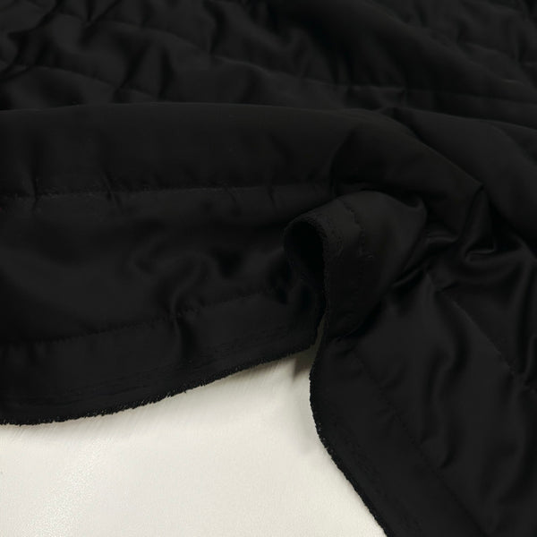 Tissu Matelassé, Laine Viscose - Double Face Noir, Sospira