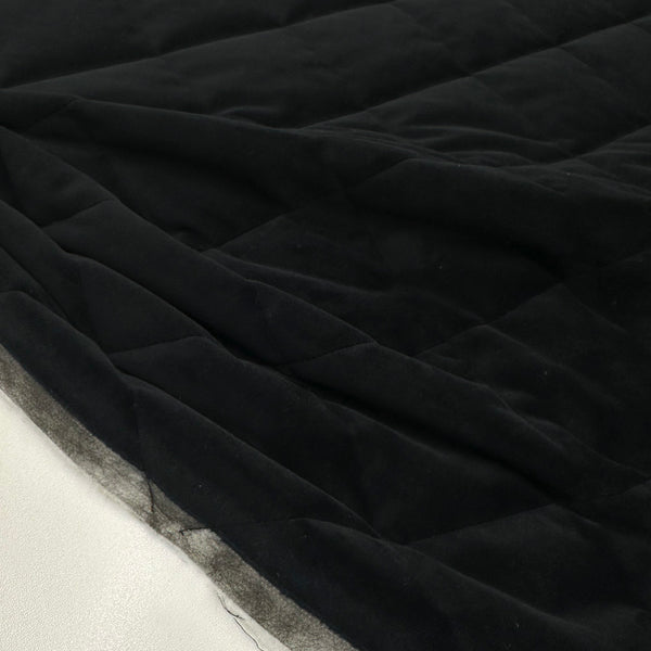 Tissu Matelassé Velours - Double Face Noir, Tessaro