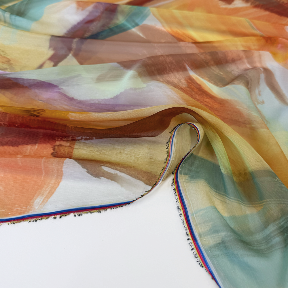 Tissu Mousseline Crinkle - Polca