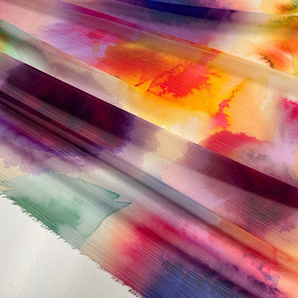 Tissu Mousseline Crinkle, Polyester - Abstrait, Colorissa