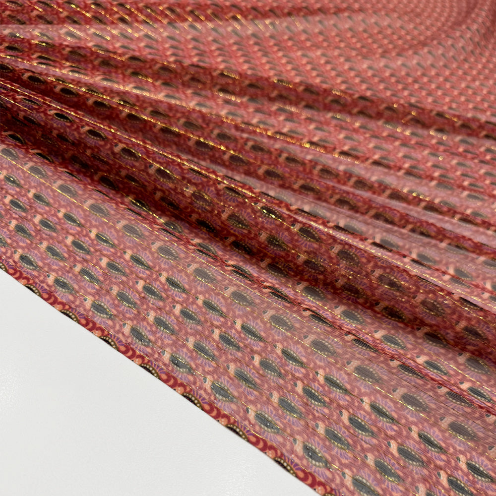 Tissu Mousseline, Soie - Fileté Métallisé, Silvia