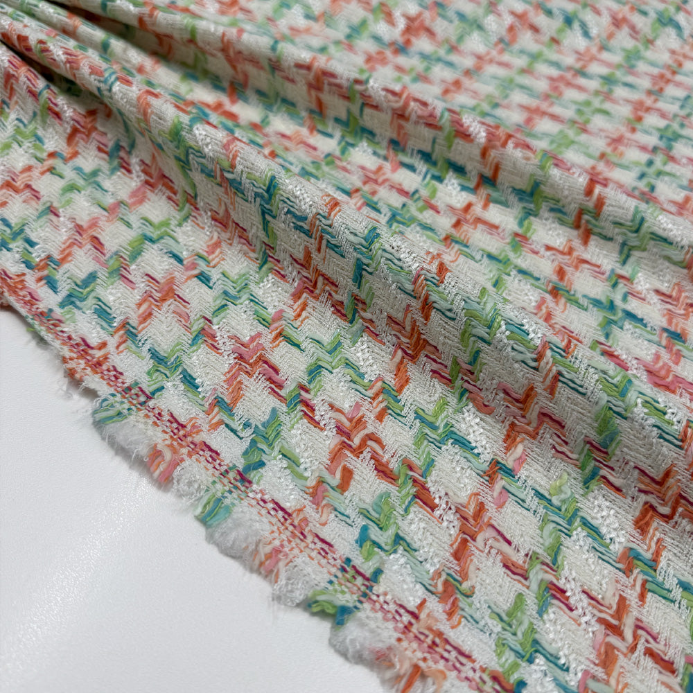 Tissu Tweed, Coton Viscose - 2 coloris, Fantasia