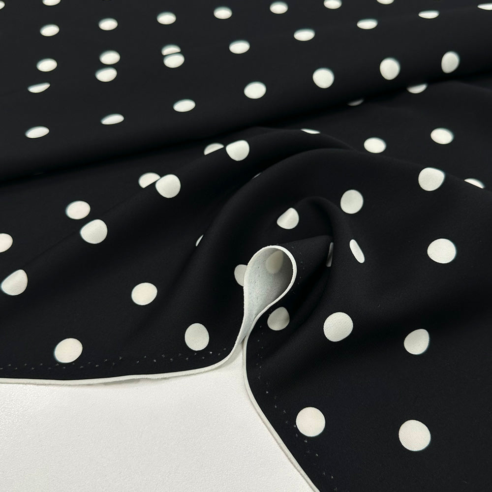 Tissu Néoprène - Pois Blanc, Dolcetta