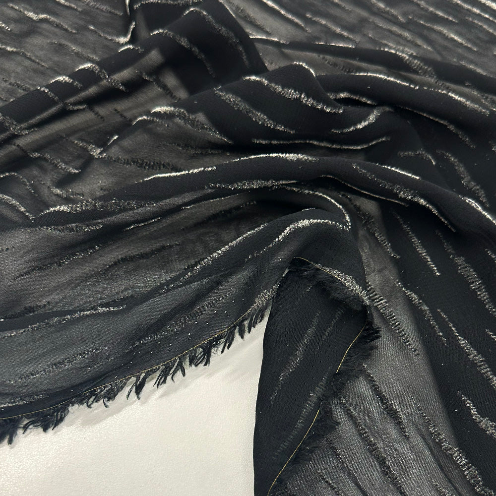 Tissu Crêpe Georgette Dévoré - Métallisé, Eletta