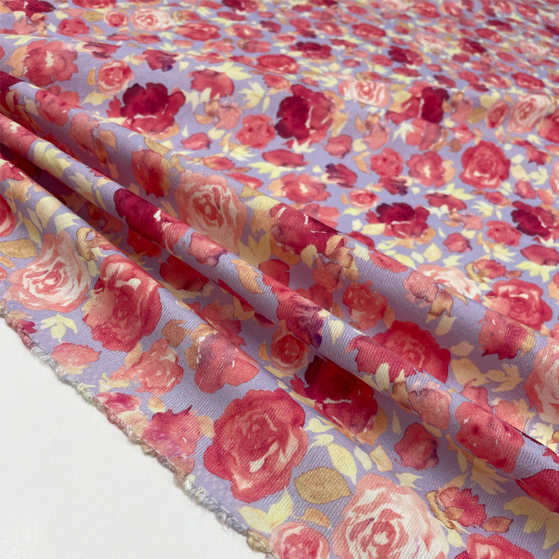 Tissu Texturé Stretch, Viscose - 2 coloris, Rosa