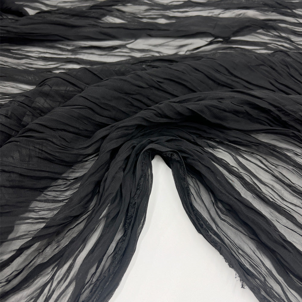 Tissu Crêpe Georgette Plissé, Polyester - 3 coloris, Totano