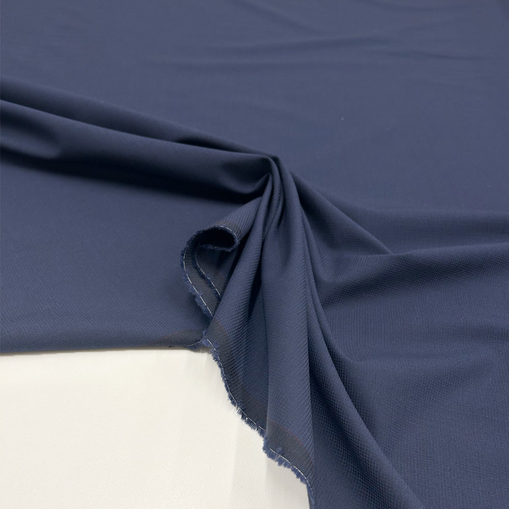 Tissu Tailleur, Laine Stretch - Bleu, Livorno