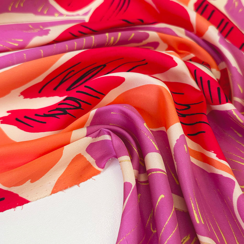 Tissu Satin, Polyester - Divers col, Calipso