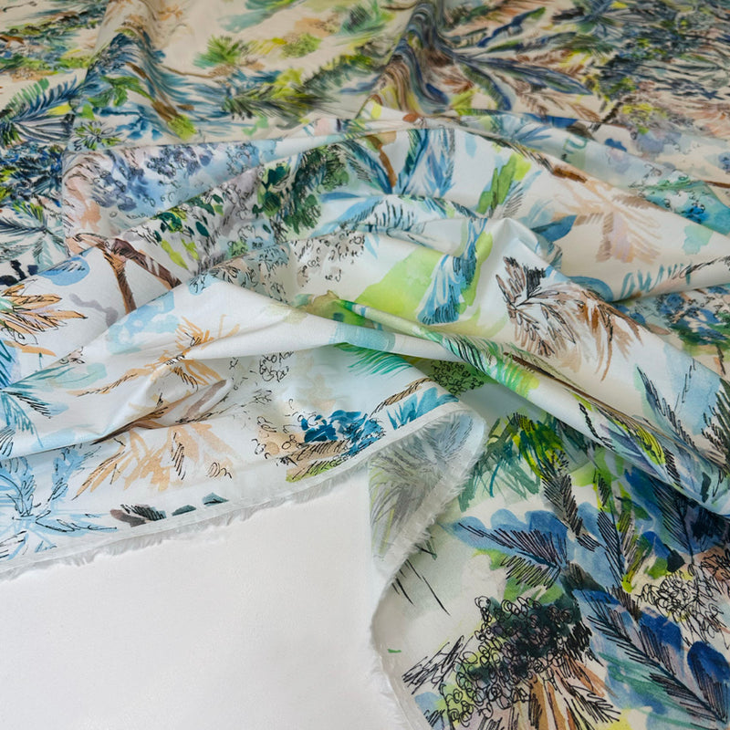 Tissu Popeline, Coton - Tropical, Palmo
