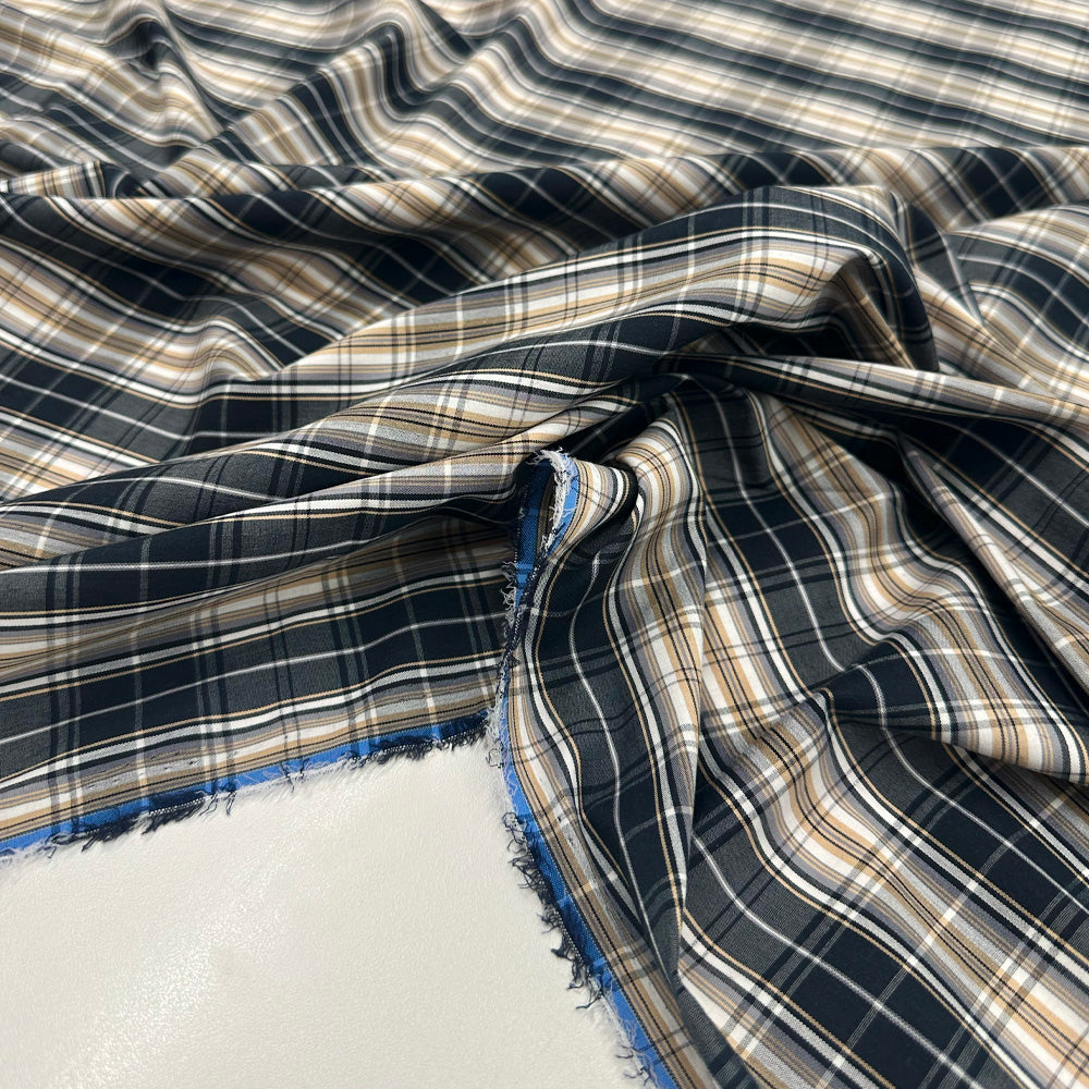 Tissu Popeline, Coton - Carreaux, Quadri