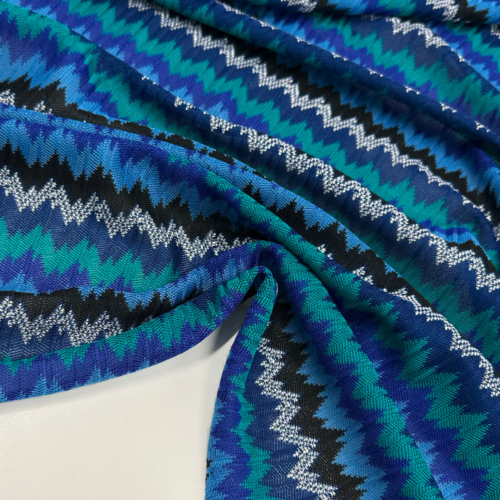 Tissu Maille - Géométrique Rayé Métallisé, Oni
