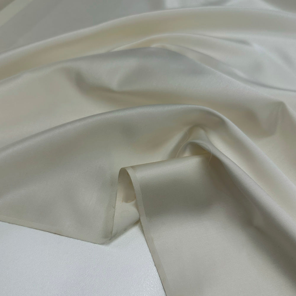 Tissu Satin, Coton Soie - Blanc naturel, Lunara