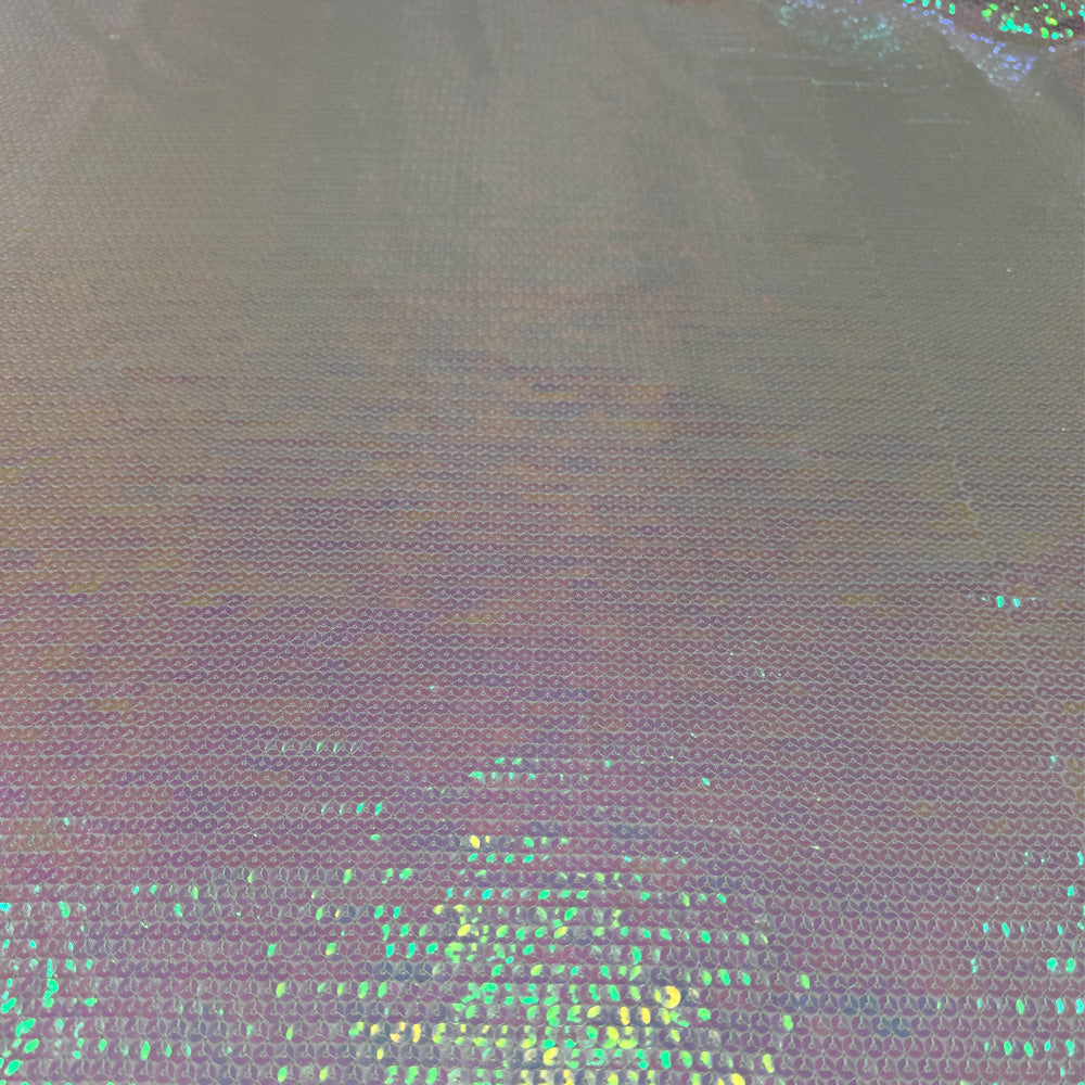 Tissu Satin Brodé, Paillettes - Holographique, Bilancia