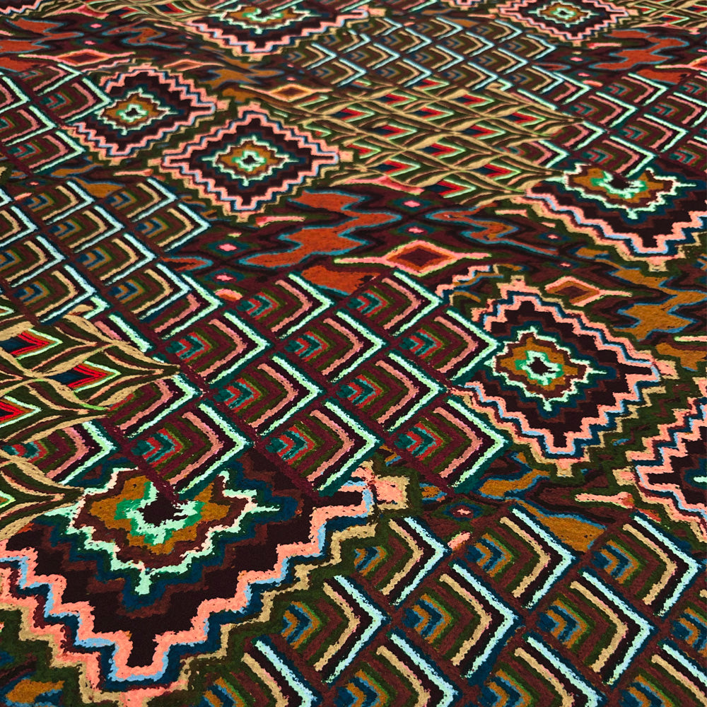 Tissu Satin, Polyester - Ethnique, Caldera