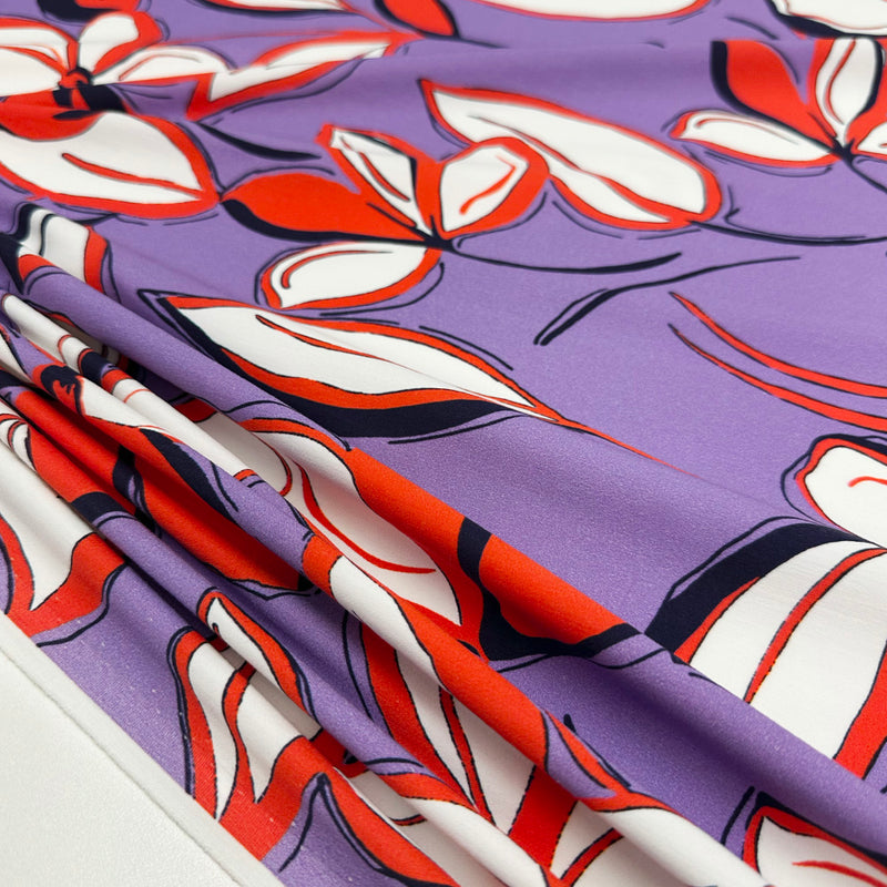 Tissu Satin Coton Stretch - Floral, Lilivio