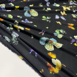 Tissu Satin Stretch, Soie - Papillons, Chrysalis