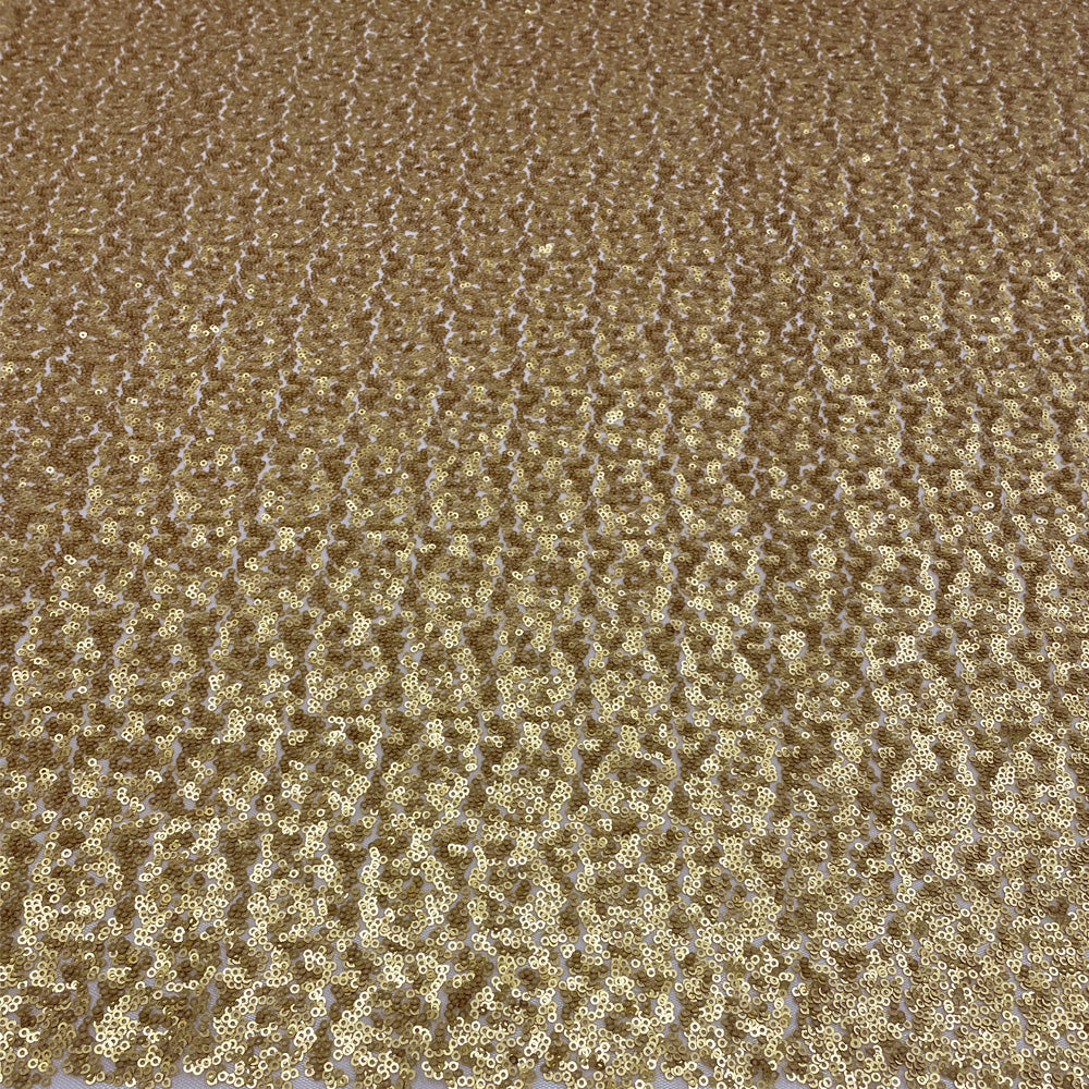 Tissu Tulle Brodé, Paillettes - Doré, Maria