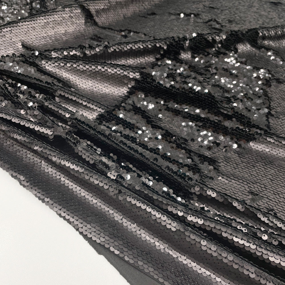 Tissu Satin Stretch Brodé, Paillettes - Overlap, Paradise