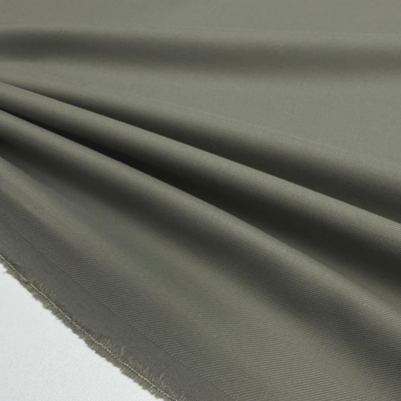 Tissu Sergé Gabardine, Laine - Gris Argile, Rovigo