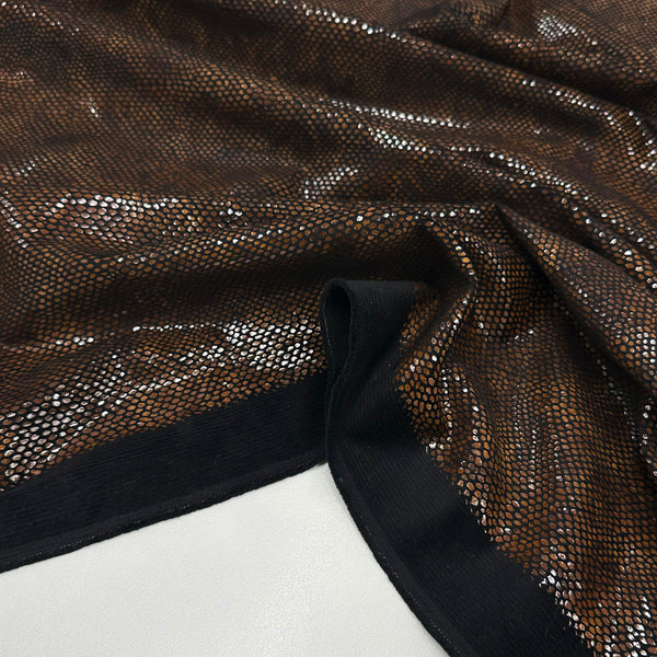 Tissu Velours Simili Cuir, Coton - Chocolat Animalier, Straluna