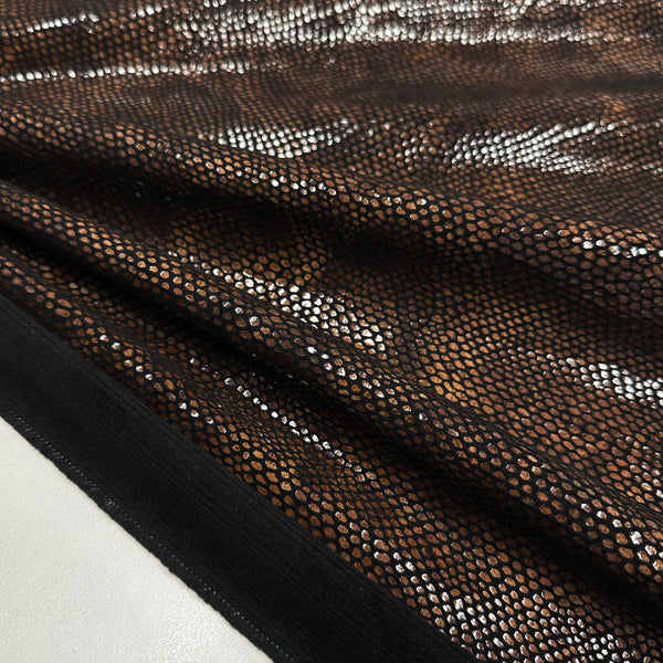 Tissu Velours Simili Cuir, Coton - Chocolat Animalier, Straluna