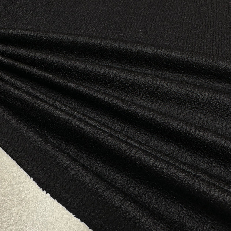 Tissu Maille Simili-Cuir - Enduit Noir, Rivoli