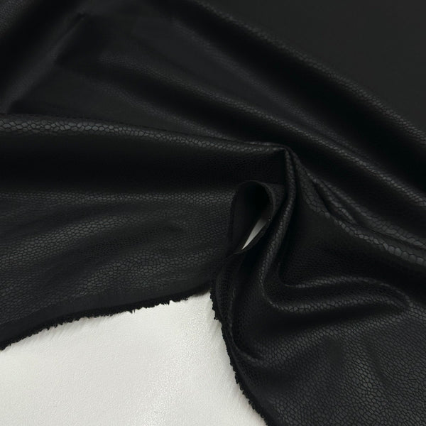 Tissu Simili Cuir Néoprène, Stretch - Noir Animalier, Zenzero