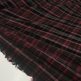 Tissu Smocké, Coton - Carreaux Rouge, Ricamo