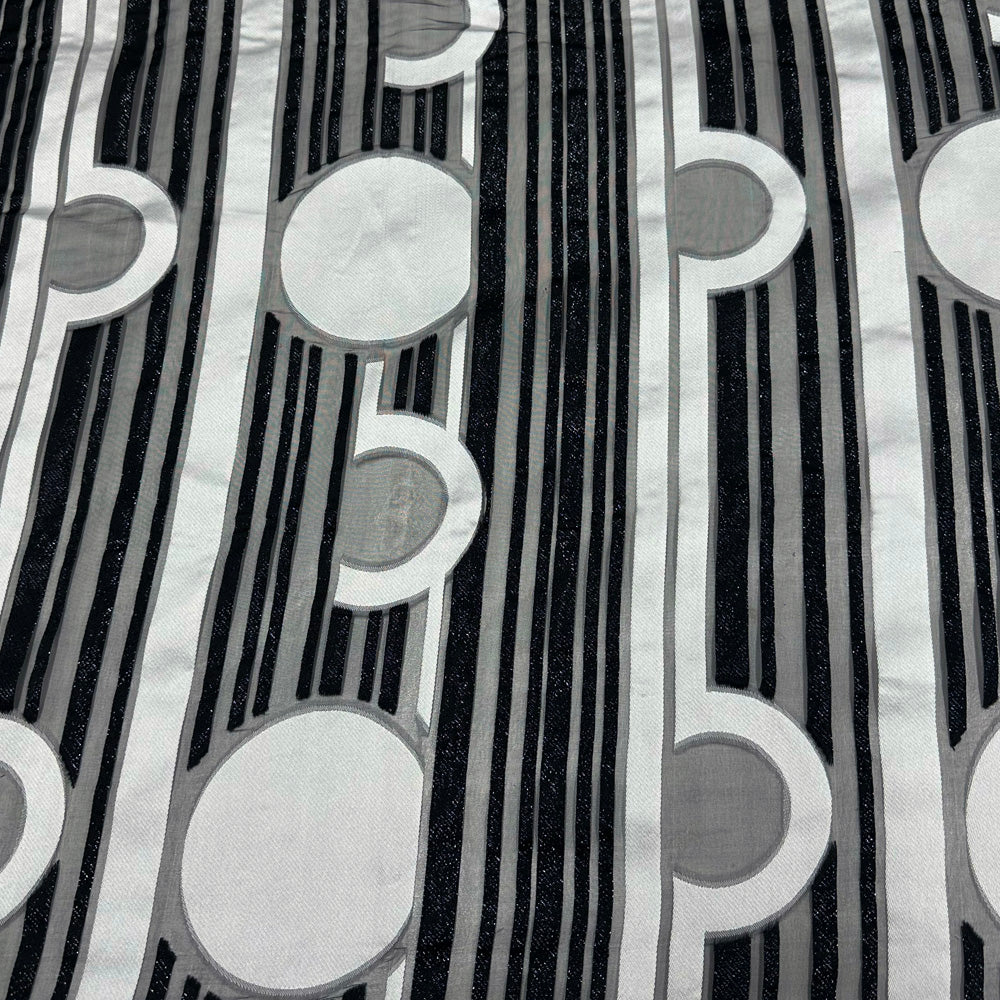 Tissu lancé-découpé - Géométrique Argent Noir Métallisé, Spacer