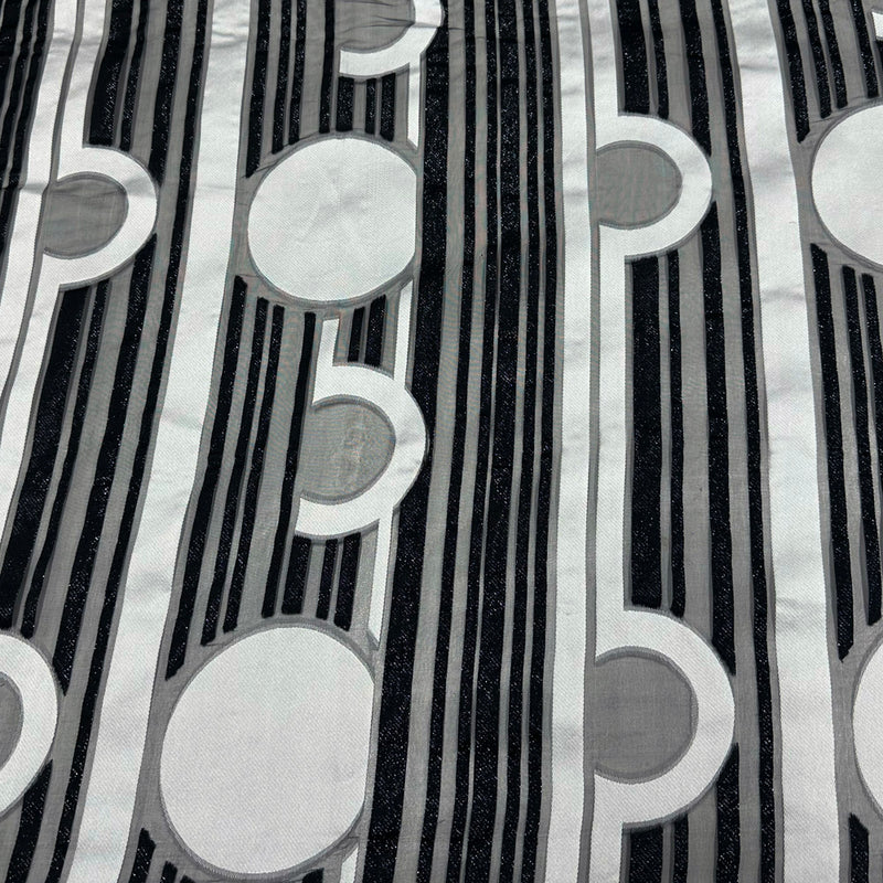 Tissu lancé-découpé - Géométrique Argent Noir Métallisé, Spacer