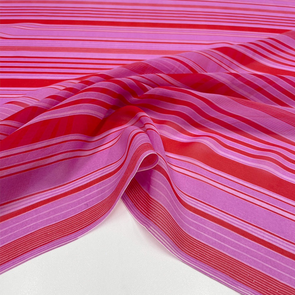 Tissu Crêpe Georgette, Soie - Rayé Pois, Miracolo